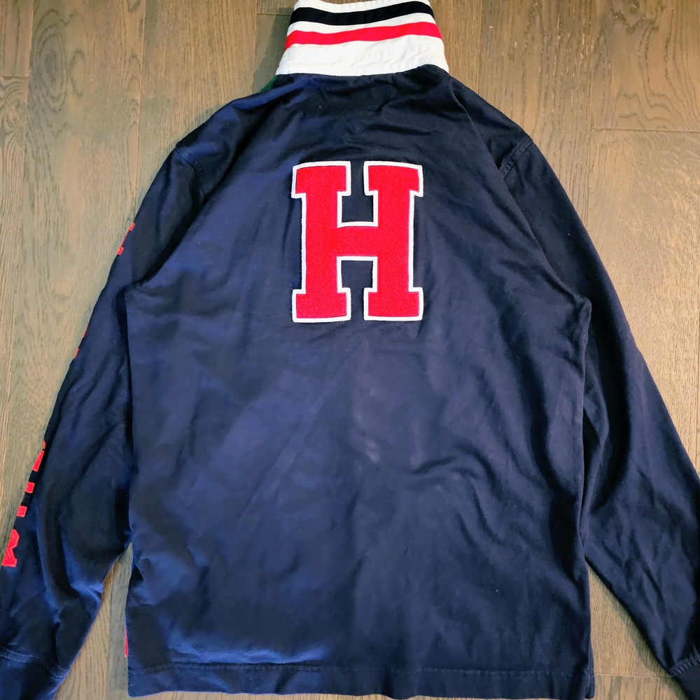 Tommy Hilfiger Rugby Long Sleeve USA Flag Men's M Slim Fit - Picture 8 of 8